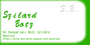 szilard botz business card