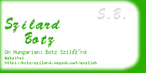 szilard botz business card